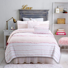 Cozy Line Home Fashions Pretty, rzsaszn, csajos, fodros, 100% pamut, kifordthat paplan gynemugarnitra huzatos gytakar (Rzsaszn Princess Twi