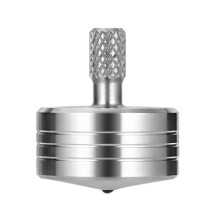 Cheetop rustfrit stål Spinning Top Precision Mini Desktop Gyroscope Kill Time Reducer Stress Adhd Toys Perfect Balance Gyro (Style 4) Sølv