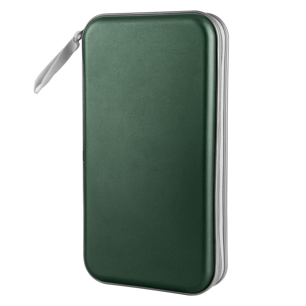 Siveit CD Case Holder  80 Capacity CD/DVD Case Holders Wallet Hard Plastic CD DVD Disc Cases Storage Binder for Car Home Office Travel Dark Green-image-OPC-PFKZPKG-NEW