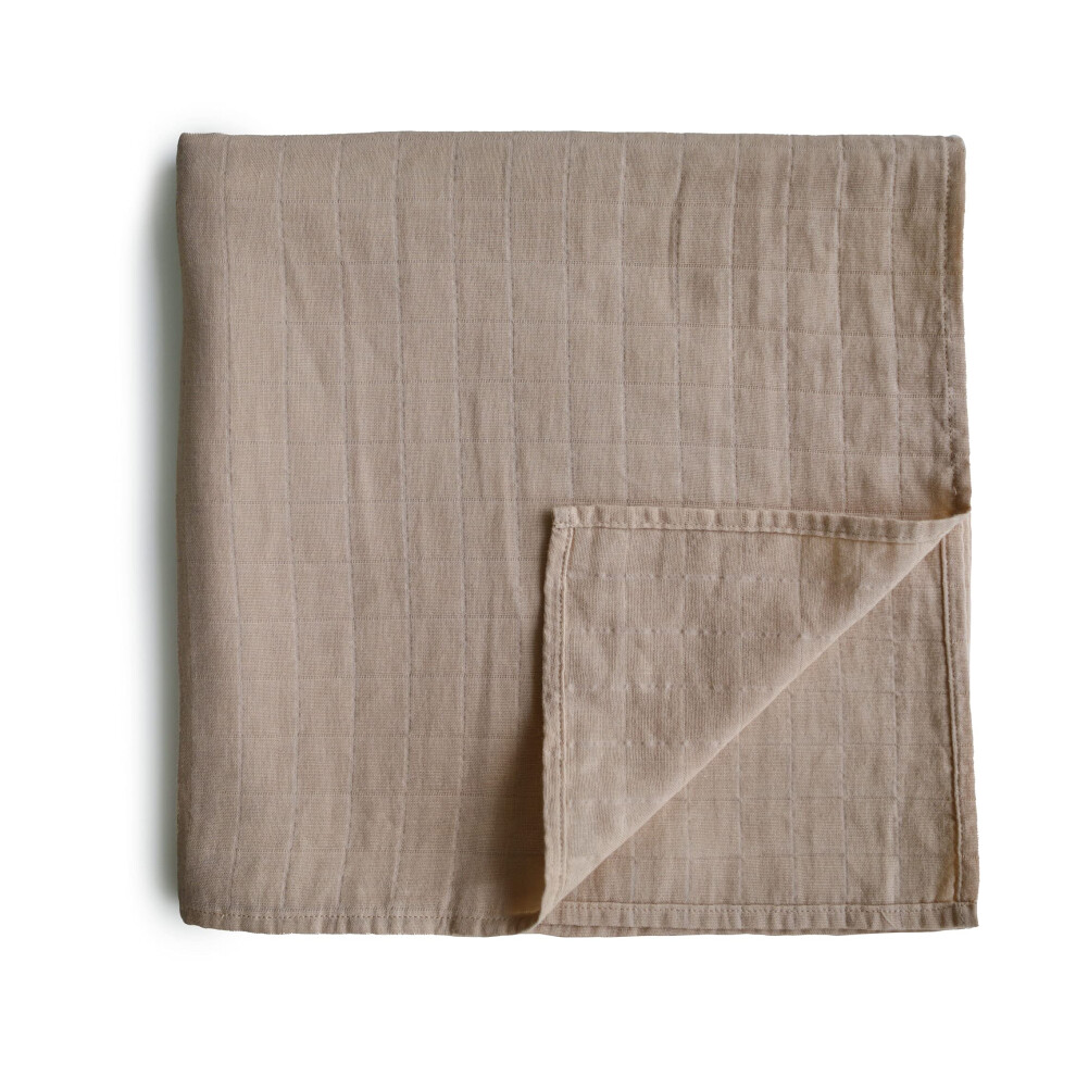 Couverture d'emmaillotage en mousseline Mushie | 100 % coton biologique (naturel)