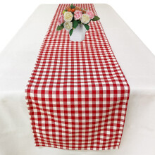Red and White Gingham Table Runner 72 Inch - Cotton Checkered Plaid Table Runner for Home Kitchen Dinner Party Table Decorations - Valentines Day