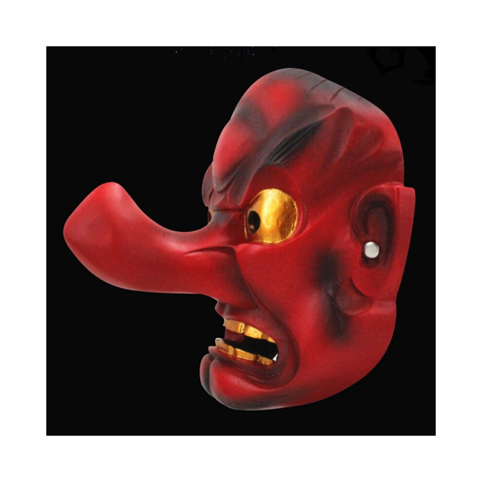 (Red Tengu Mask) Eyecatching Tengu Halloween Mask In Resin Available In Silver Copper Finishes Red And-image-OPC-PGFB5FW-NEW