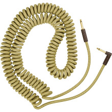 Fender Deluxe Series oprullet instrumentkabel Lige/vinkel Tweed 30 fod