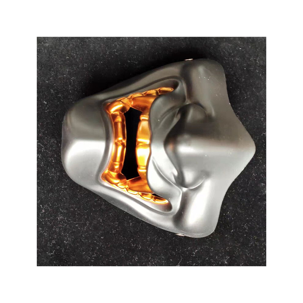 (Old Dark Gray Mask) Eyecatching Face Half Hannya Masks In Various Styles Occasions Festive For-image-OPC-PGFB6MN-NEW