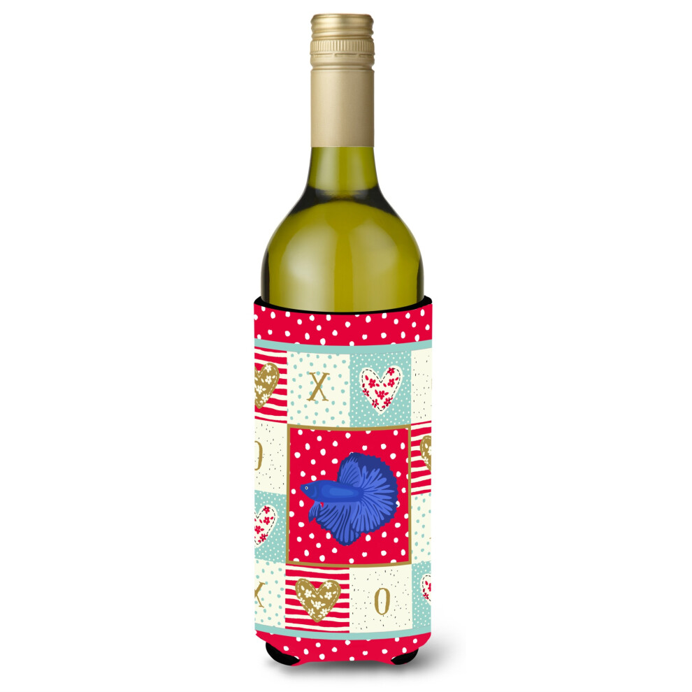 Caroline's Treasures CK5493LITERK Super Delta Tail Betta Love Wine Bottle Hugger Zimne Napoje-Koozies 750 Ml Multicolor""-image