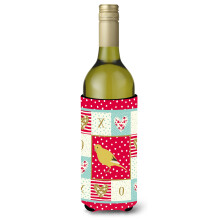 """"Caroline's Treasures CK5501LITERK Border Canary Love Wine Bottle Hugger hideg-ital-koozies 750 ml Multicolor""""
