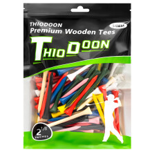 THIODOON Golf-Tees, professionelle Golf-Tees aus Naturholz, Packung mit 100 Golf-Tees, mehrere Farben, Gre 31/4 Zoll, 23/4 Zoll oder 21/8 Zoll h