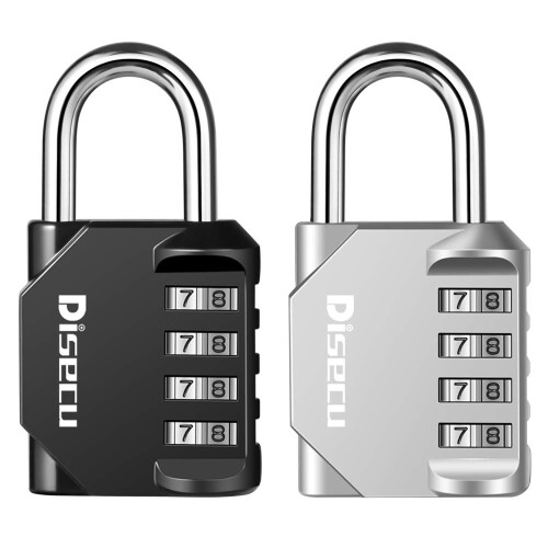 RESET - 4-cijferige combinatie hangslot met 2,4 inch lange beugel, combinatieslot voor buiten, waterdicht hangslot voor school gym locker, hek, poort, gereedschapskist, sliver
