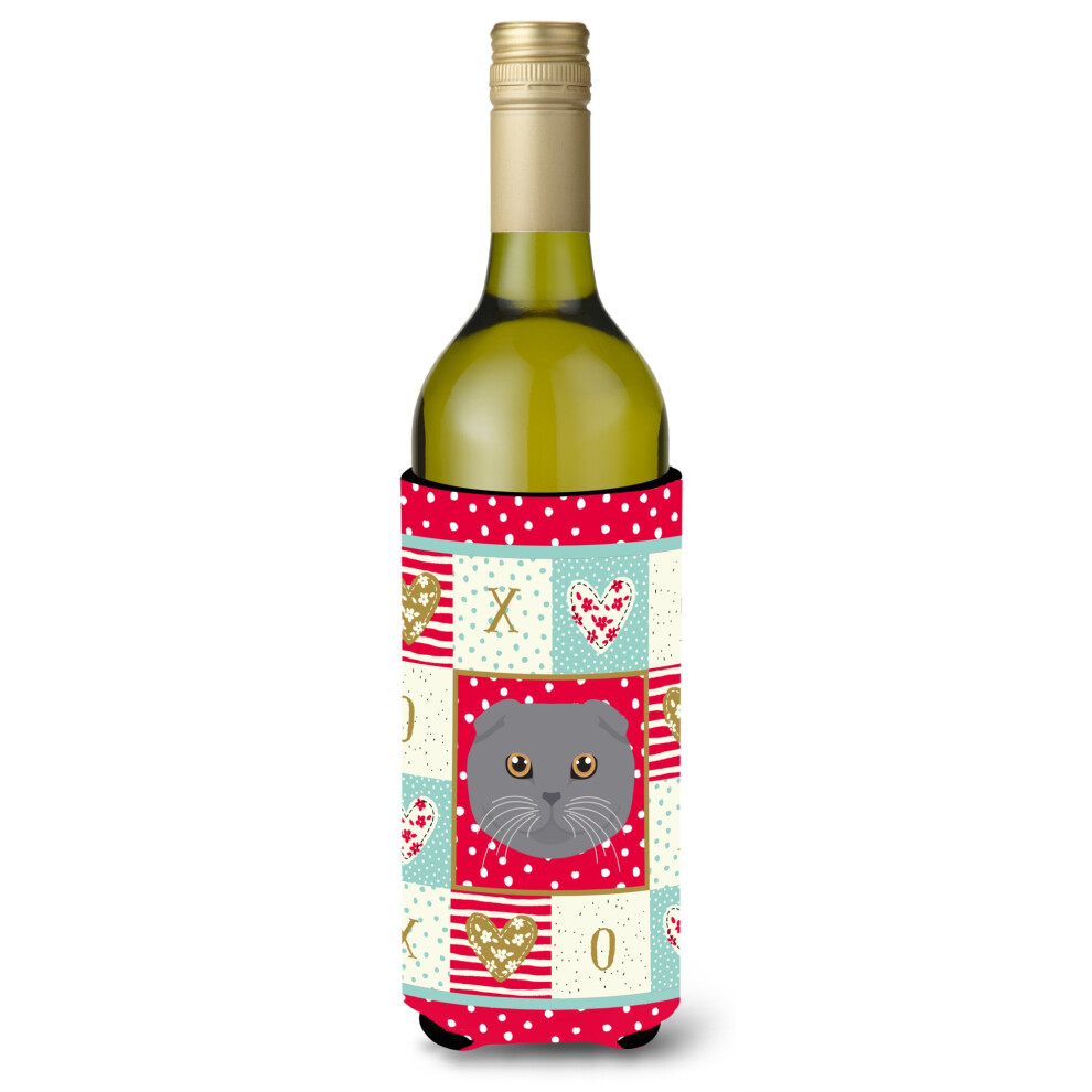 Caroline's Treasures CK5158LITERK Scottish Fold Cat Butelka Na Wino Hugger Na Zimne Napoje-Koozies 750 Ml Multicolor""-image
