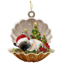 (VY) Acrylic Shell Decorative Dog Car Charm For Fun Festive Christmas Tree And Use Home