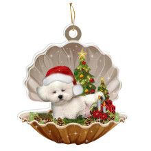 (CO) Acrylic Shell Decorative Dog Car Charm For Fun Festive Christmas Tree And Use Home