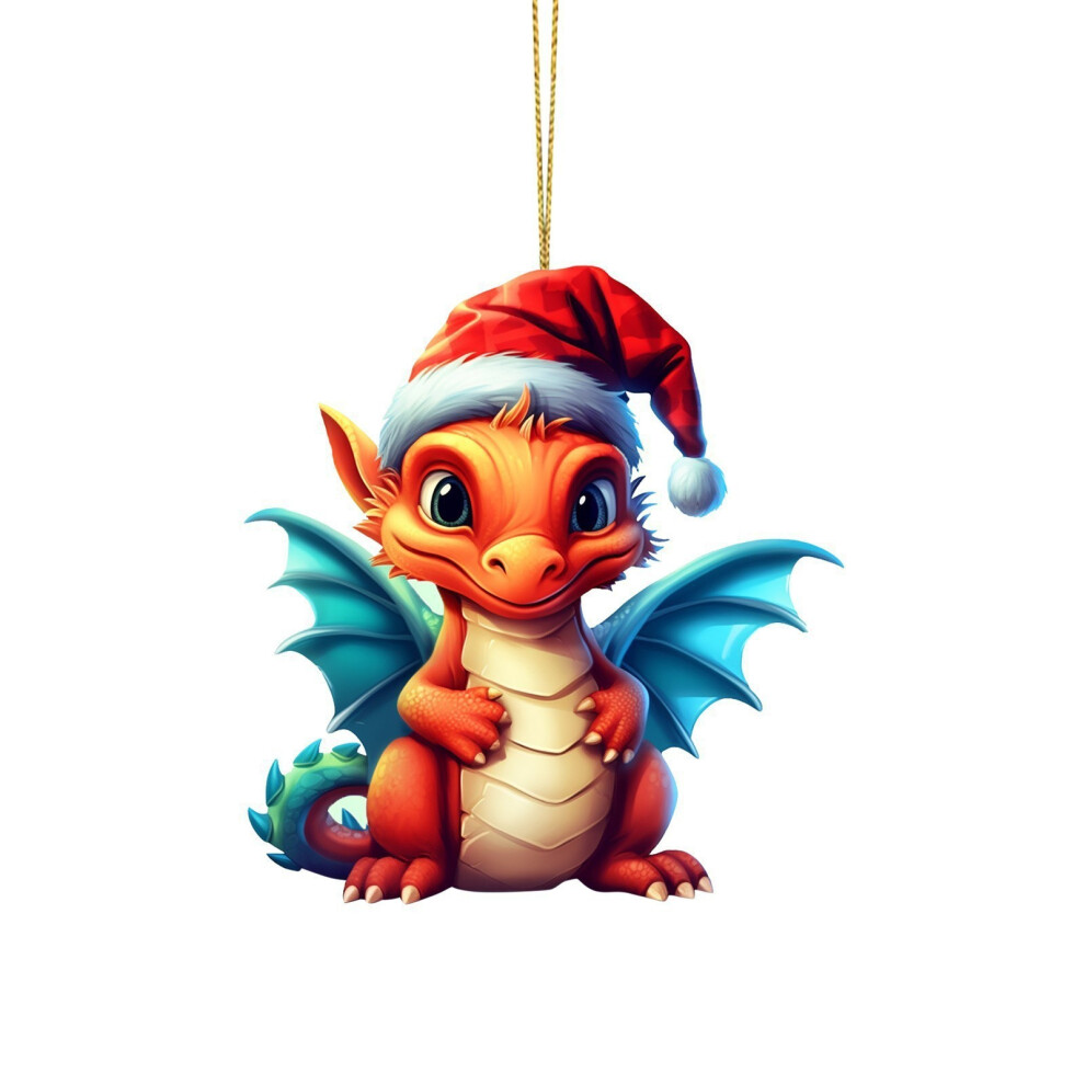 (StyleB) Charming Christmas Cartoon Dragon Car Decor Bright Festive Hanging Ornament For Homes-image-OPC-PGFBDVH-NEW