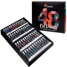 Zenacolor olieverfset 48 x 12 ml (04 oz) Verpakking met 48 tubes olieverf voor schilderen op canvas