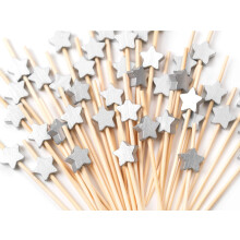Cocktail v?lger 100 t?llinger h?ndlavede pinde Tr? tandstikker cocktail sticks festartikler - Matt Gold Star