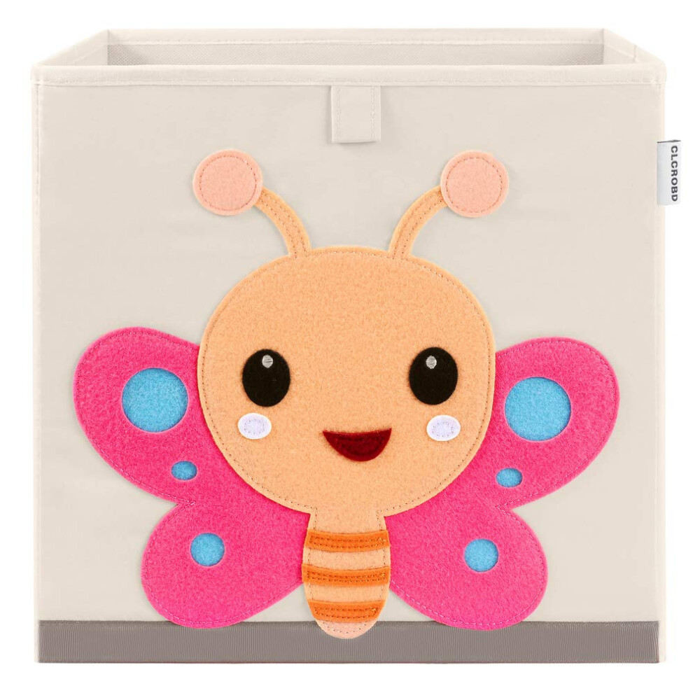 Foldable Animal Cube Storage Bins Fabric Toy Box/Chest/Organizer For Kids Nursery 13 Inch Butterfly Clcrobd