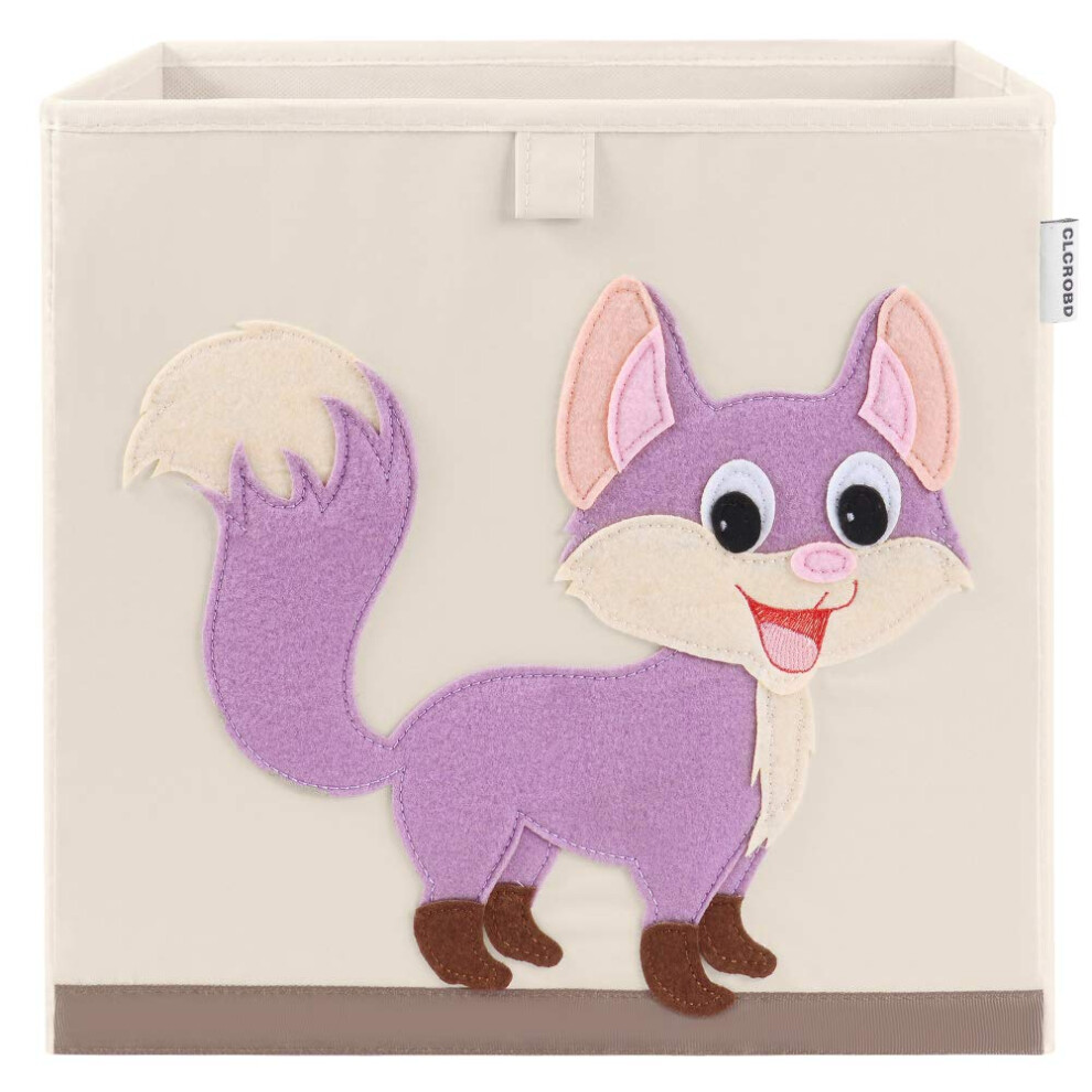 Foldable Animal Cube Storage Bins Fabric Toy Box/Chest/Organizer For Kids Nursery 13 Inch Fox Clcrobd