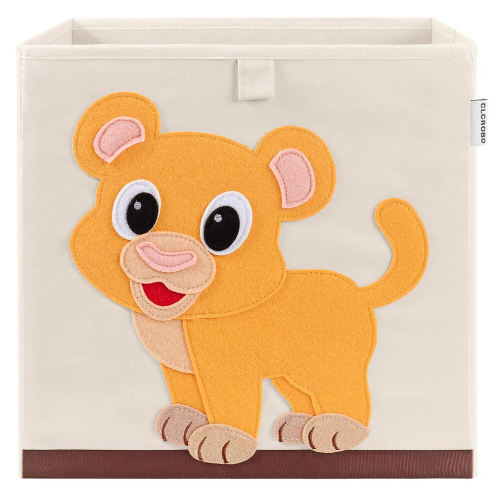 CLCROBD Bacs de rangement pliables en tissu pour animaux, bo   te     jouets/coffre/organisateur pour chambre d'enfant, 33 cm, b   b    lion