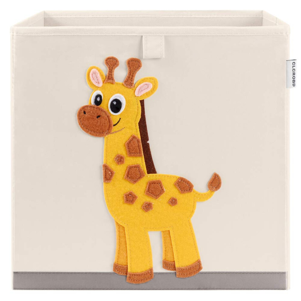 Foldable Animal Cube Storage Bins Fabric Toy Box/Chest/Organizer For Kids Nursery 13 Inch (Elegant Giraffe) Clcrobd