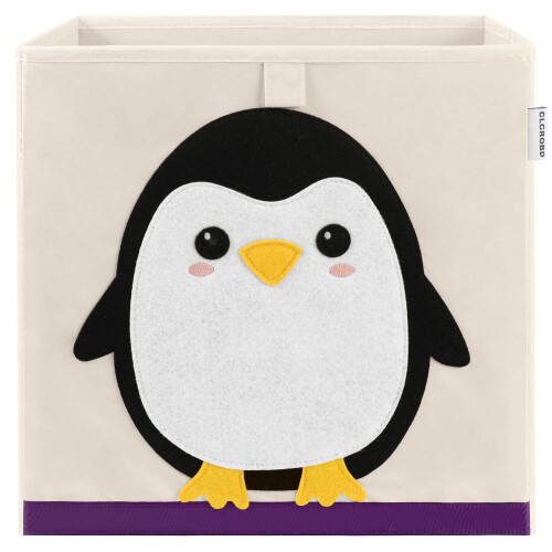 Caixas de Armazenamento Dobráveis CLCROBD para Crianças - 13 polegadas (Pinguim)