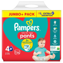 PAMPERS Pants Nappies Pull-ON Size 4 Maxi 66 Pack
