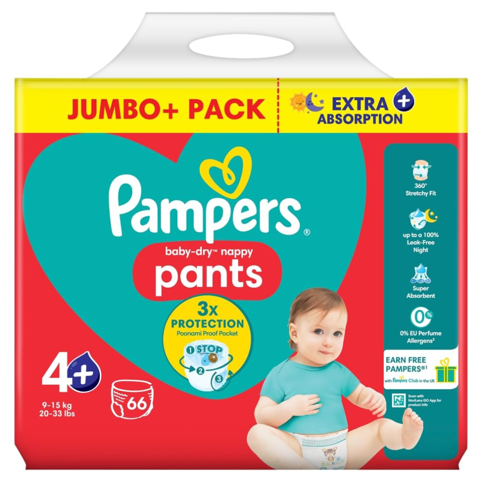 Pampers Pants Nappies Pull-On Size 4 Maxi 66 Pack Character Options