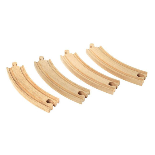 Brio BRIO World 33342 - Μεγάλη Καμπύλη Ξύλινη Σιδηροδρομική Γραμμή | 4-Τεμάχιο Σετ Επέκτασης 1