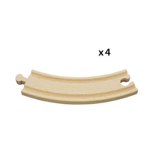 Brio BRIO World 33342 - Μεγάλη Καμπύλη Ξύλινη Σιδηροδρομική Γραμμή | 4-Τεμάχιο Σετ Επέκτασης 2