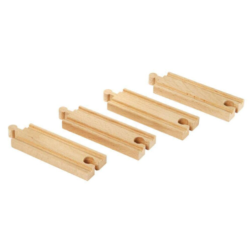 Brio BRIO World 33334 - Σετ 4 Κομματιών Ξύλινων Σιδηροδρομικών Γραμμών 1