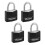 Master Lock Κλειδαριά Αλουμινίου Master Lock με Κλειδί, Μαύρη, 4 Τεμάχια, 131Q 1