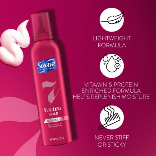 Suave Extra Hold Shaping Mousse 9 Ounce - 12 per doos. 1