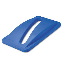 Rubbermaid Commercial Products Blauer Recycling-M   lleimer, Papier-Recycling-Deckel zur Verwendung mit Slim Jim Recycling-Beh   ltern