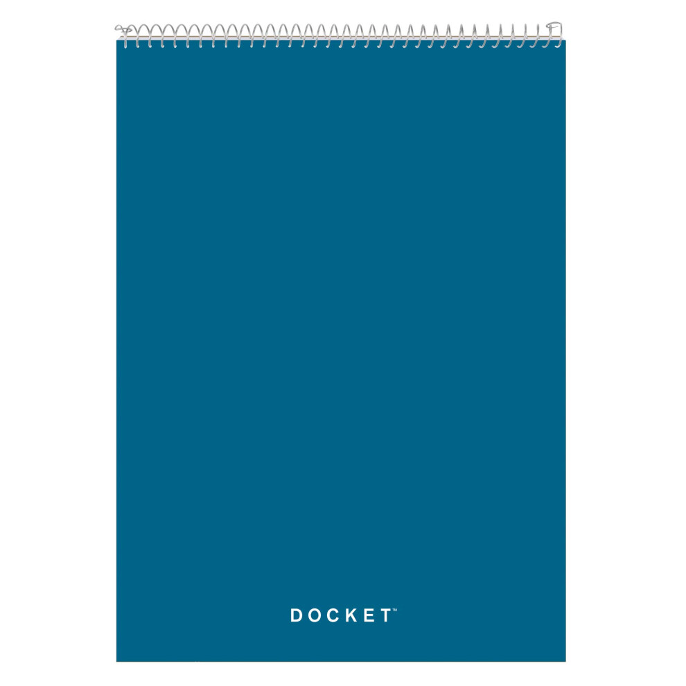 TOPS Docket Wire-Bound Writing Pad  8-1/2"""" x 11-3/4""""  Blue Heavy-Duty Cover  Extra-Strong Back  White Paper  Legal Rule  70 Sheets (99614)-image-OPC-PFNDQ8T-NEW
