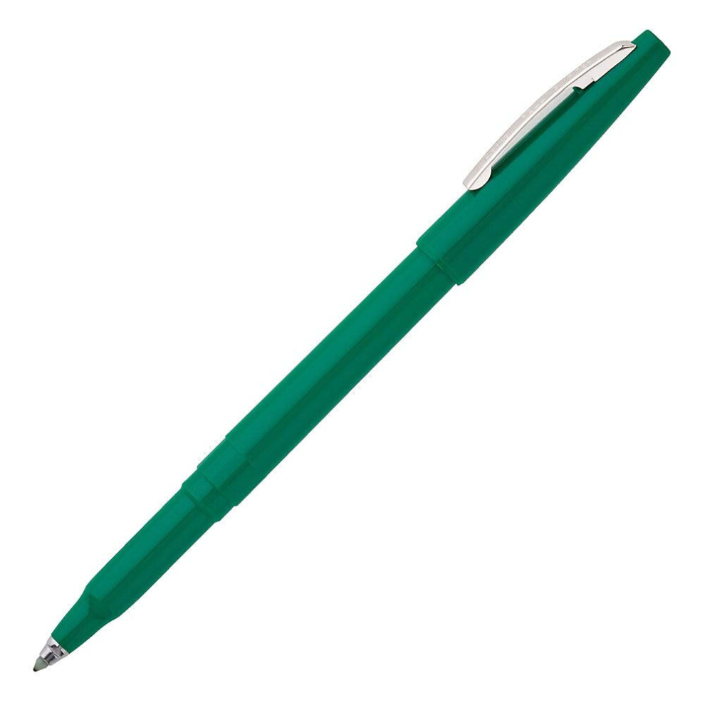 Pentel R100d Rolling Writer Stick Roller Ball Pen .8Mm Green Barrel/Ink (Pack Of 12)