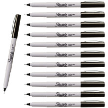 SHARPIE Permanent Markers Ultra Fin Point Black 12-Count