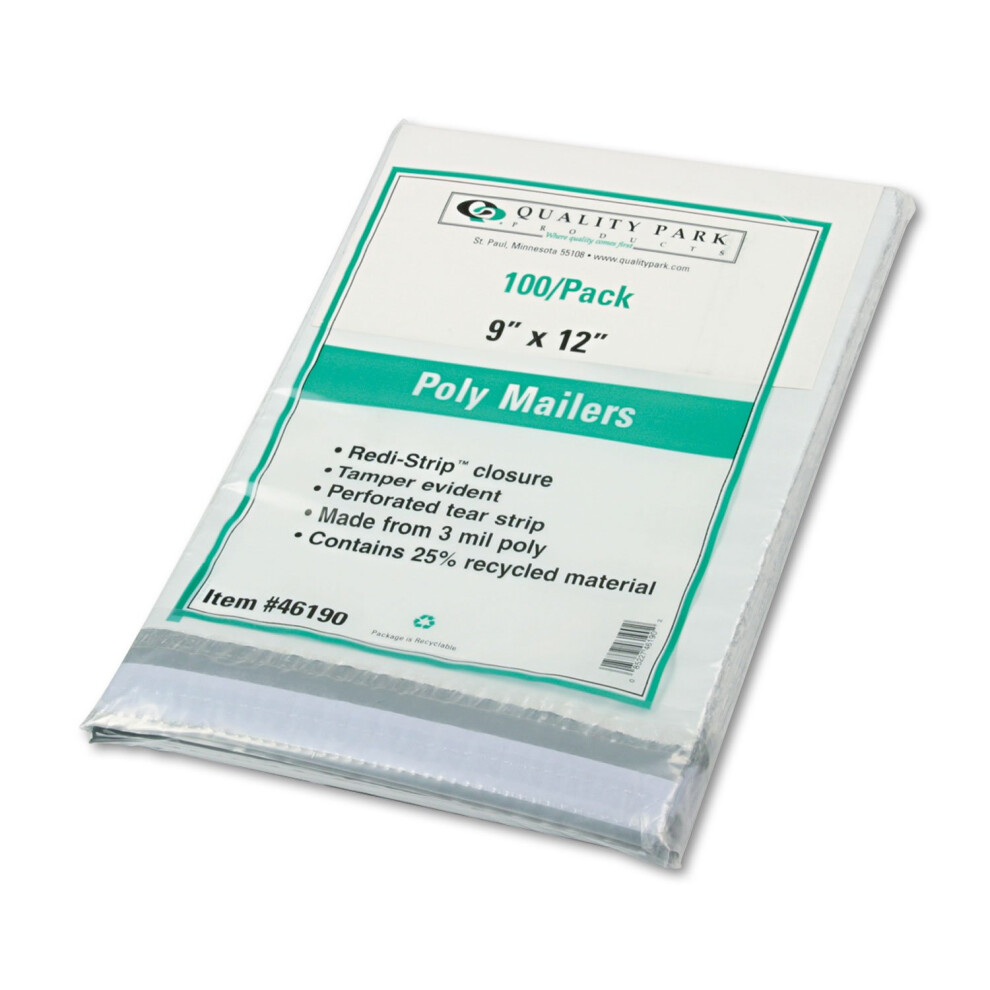 Photos - Other Office Equipment Park Quality Poly Mailer Redi-Strip White 9 x12 100 per Box QUA46190 (46190)