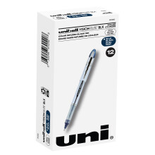 Bol grafos Uni-Ball Vision Elite BLX Infusion, punta gruesa de 0,8 mm, azul/negro, paquete de 12