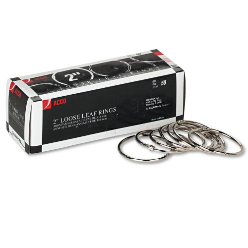 ACCO lsbladsringar 2"" Silver 50 Ringar/kartong (72205)