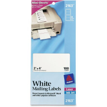 Avery Mini-Sheets Verzendlabels 2 x 4, Verpakking van 100 (2163)