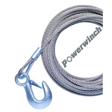 C ble de treuil Powerwinch 7/32"""""""" x 50', remplacement universel haut de gamme avec crochet - Acier inoxydable