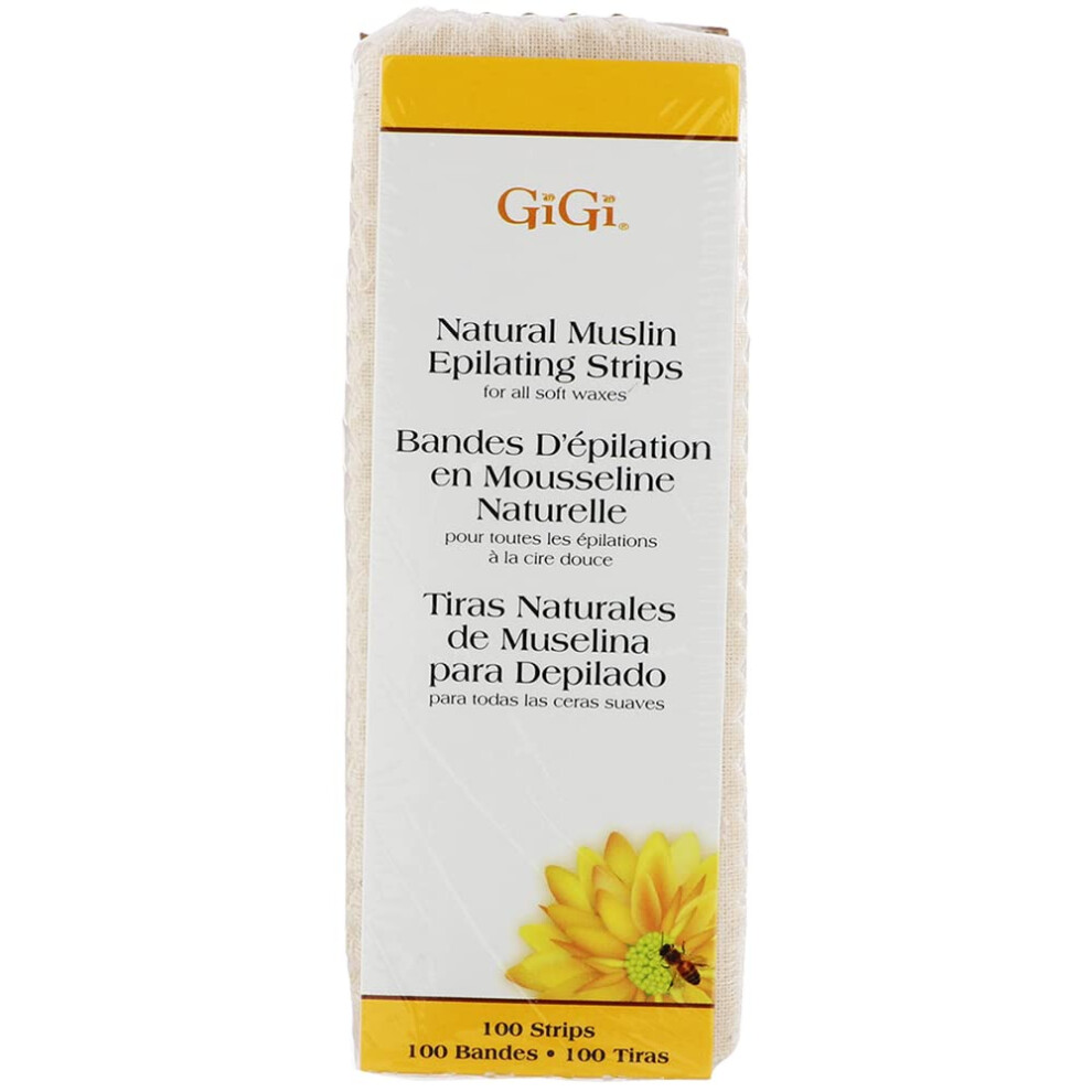 Gigi Small Natural Muslin Epilating Strips For Hair Waxing/Hair Removal 100 Strips