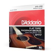 D'Edario Guitar Strings - Akustiske guitarstrenge - Flat toppe Phosphor Bronze - For 6 String Guitar - Warm Semi -Light Tone - EFT17 - Medium 13-
