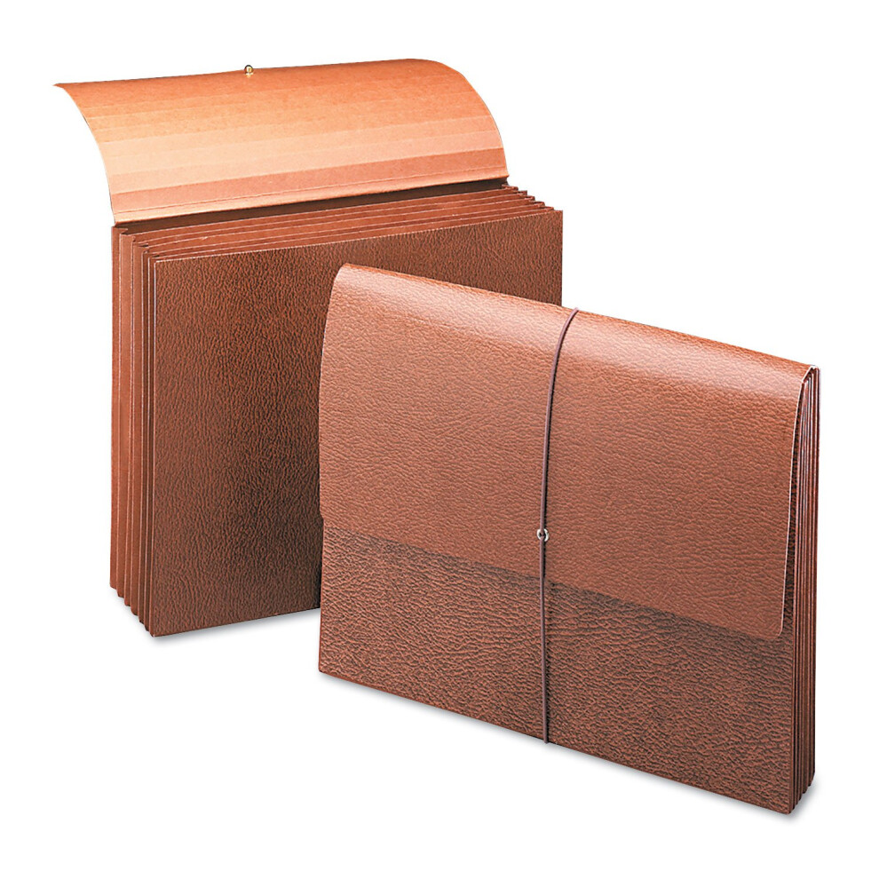 Photos - File Folder / Lever Arch File Smead Custom Printed Stock Partition Wallet with Elastic Cord 5-1/4-Inch Expansion 6 Pockets Letter Size Redrope 72373 