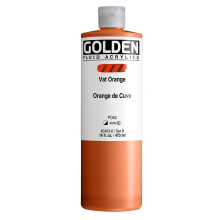 Acryliques fluides GOLDEN Vat Orange, flacon de 47 cl, peinture acrylique professionnelle semi-opaque