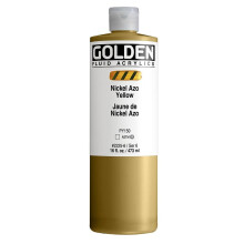 Fluid Acrylics by GOLDEN Nickel Azo Yellow 16 fl. oz. Bottle Professional Acrylic Paint Transparent