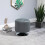 Homcom HOMCOM 360 Swivel Foot Stool PU Footstool with Thick Padding, Grey 1