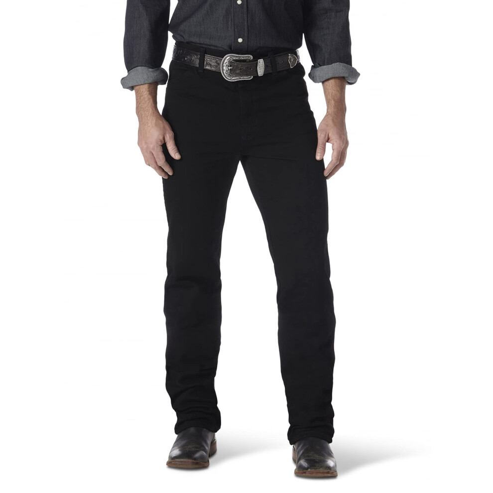 Jean Wrangler coupe slim pour homme, coupe cowboy, coupe large et grande, noir ombre, 34 l x 38 L