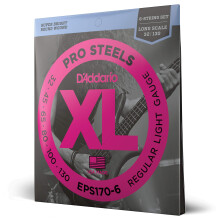 Struny do gitary basowej D'Addario XL Pro Steels EPS170-6 Long Scale Regular Light Gauge 32-130 Zestaw 6 strun Opakowanie 1 szt.