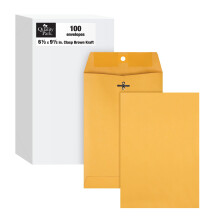 Sobres Quality Park de 16,5 x 24,5 cm con cierre, color kraft marr   n, solapa engomada, 100 por caja (QUA37763)