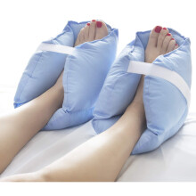 DMI Heel Cushion Protector Pillow to Relieve Pressure from Sores and Ulcers Foot Pillow FSA HSA Eligible Adjustable in Size Blue White Sold as a