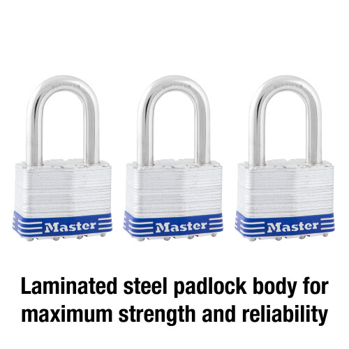 Master Lock Master Lock 5TRILFPF Κλειδαριά Εξωτερικού με Κλειδί, 3 Πακέτο Ιδιοκτήτη, Ασημί 1
